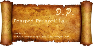 Doszpod Priszcilla névjegykártya